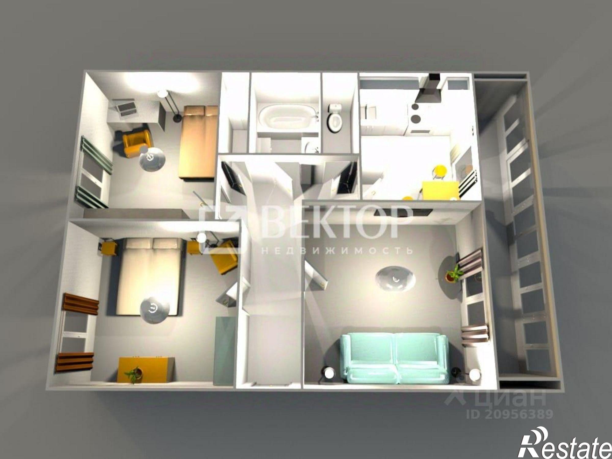 Купить квартиру за 5 299 000 рублей на Новосельская улица, 15