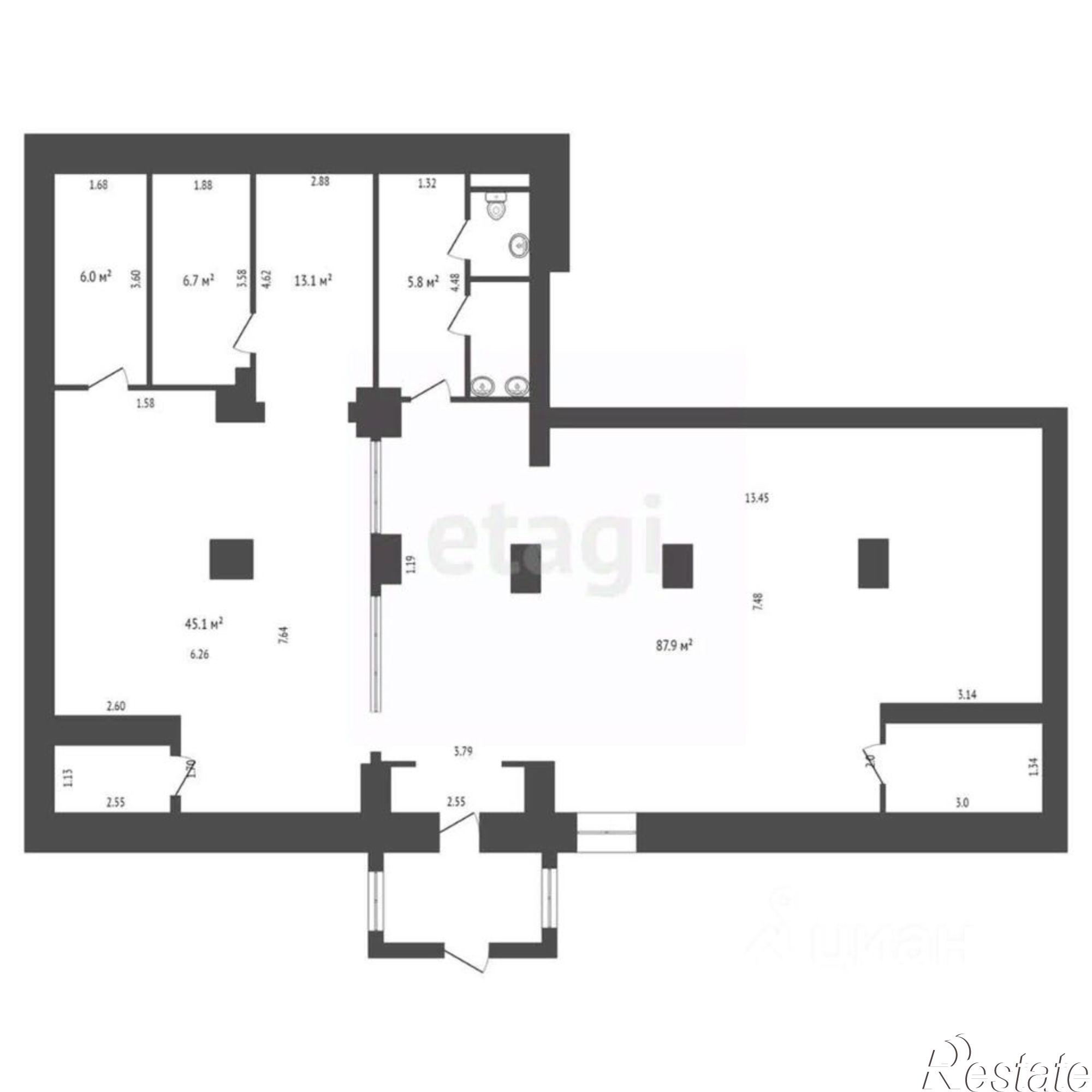 Купить помещение свободного назначения за 9 900 000 рублей на Советская улица, 92