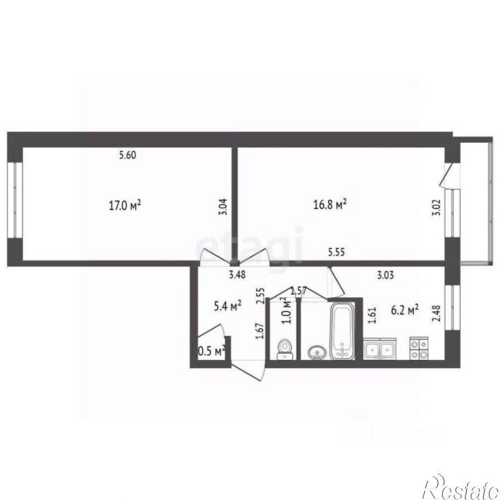 2-комн квартира городской округ Кострома