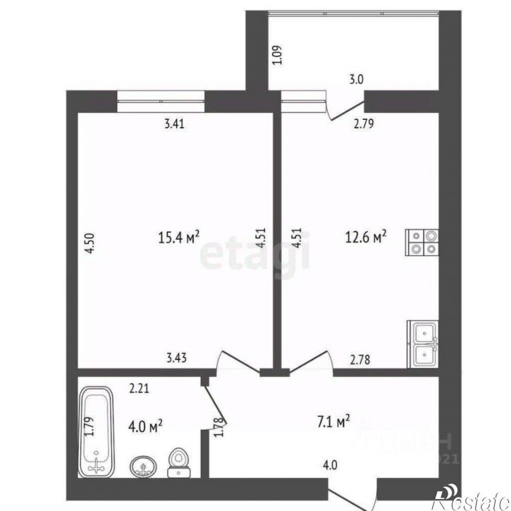 1-комн квартира городской округ Кострома