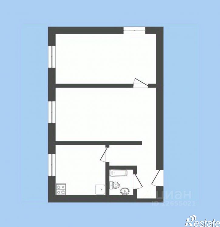 2-комн квартира улица Юрия Беленогова, 13,  д. 13