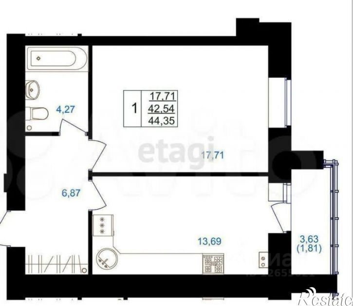 1-комн квартира улица Козуева, 71,  д. 71