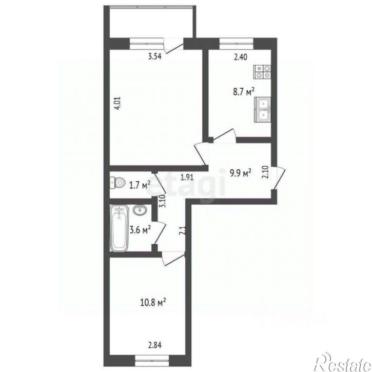 2-комн квартира Богатырская улица, 26,  д. 26