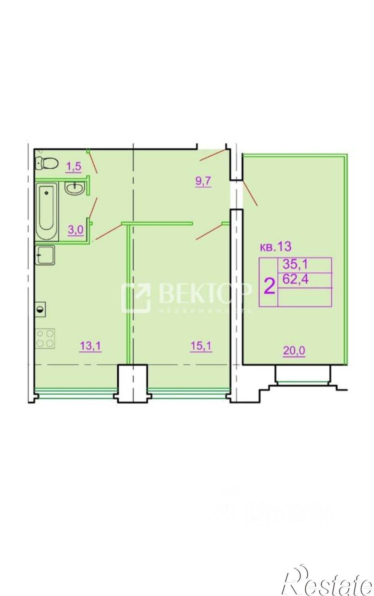 Купить квартиру за 7 800 000 рублей на улица Ткачей, 2
