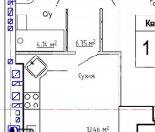 1-комн, 43кв м, этаж 5/8 ул Смирнова Юрия, 63