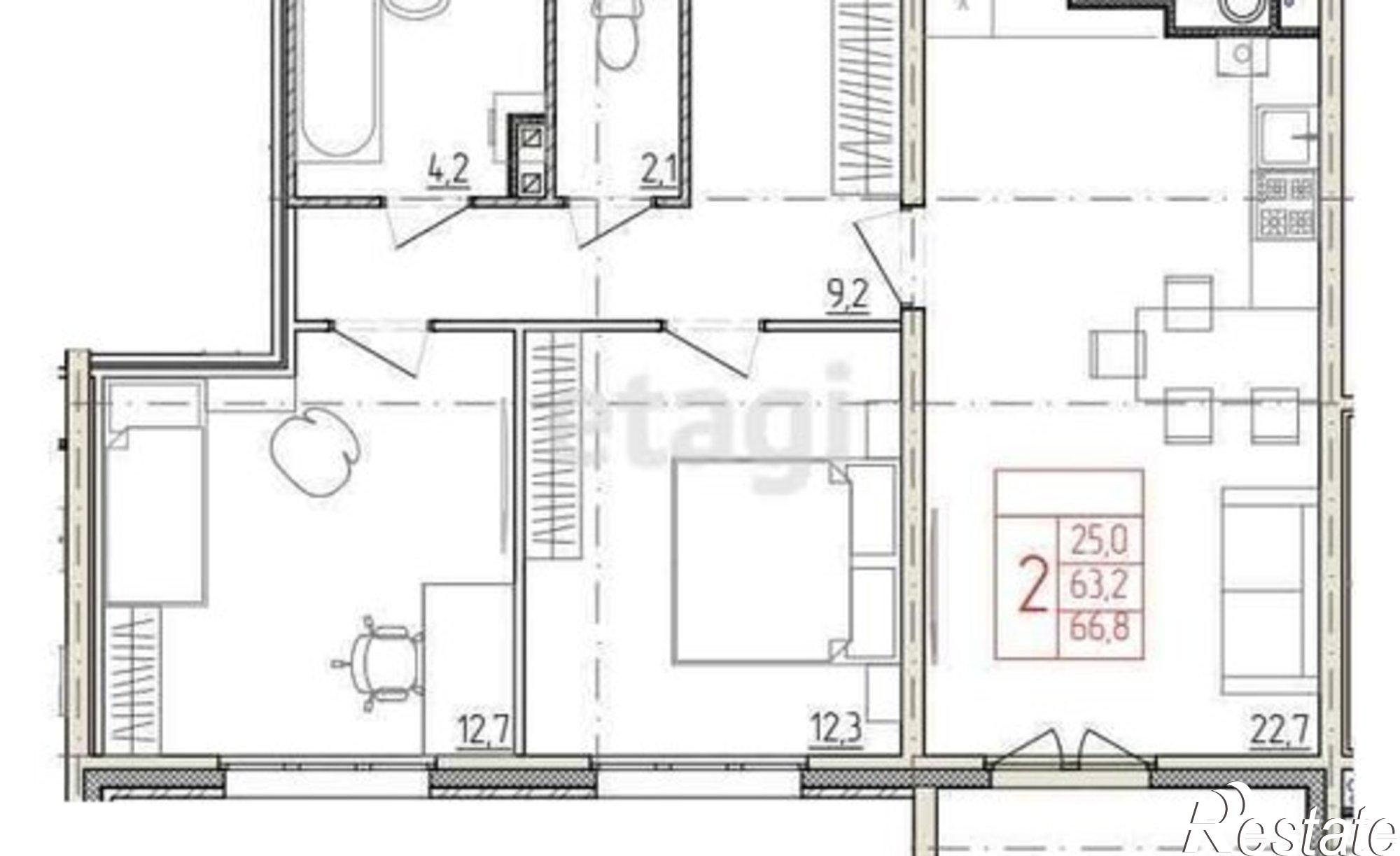 Купить квартиру за 7 300 000 рублей на улица Мира, 32