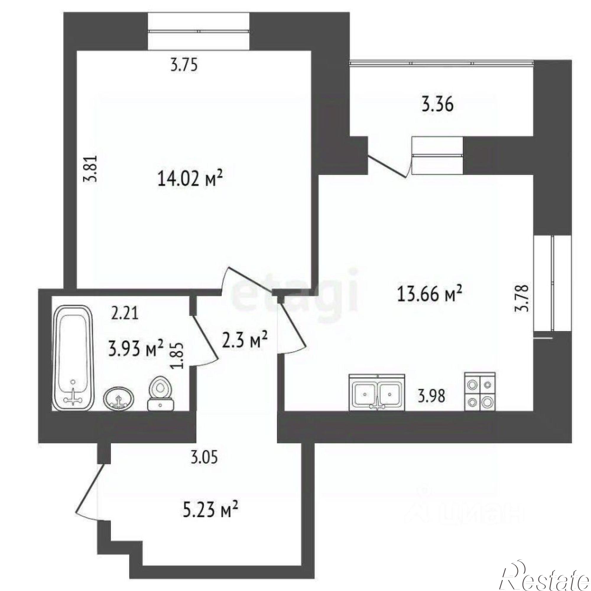 Купить квартиру за 7 100 000 рублей на улица Валентины Плетнёвой, 1