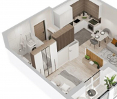 1-комн, 40 кв м, этаж 9/9 улица Машиностроителей, 35