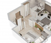 1-комн, 38 кв м, этаж 9/9 ул Машиностроителей, 37