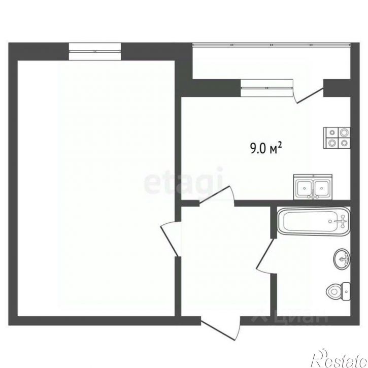 1-комн квартира улица Мира, 32,  д. 32