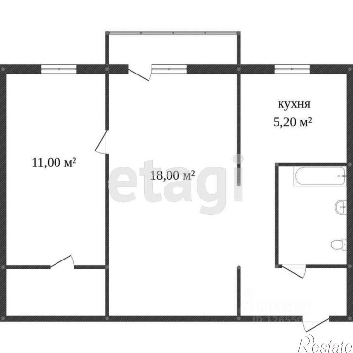 2-комн квартира мкр Черноречье, 34,  д. 34