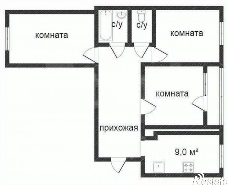 3-комн квартира мкр "Венеция", 6,  д. 6