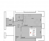 2-комн, 62 кв м, этаж 9/9 Бульварная улица, 5/1