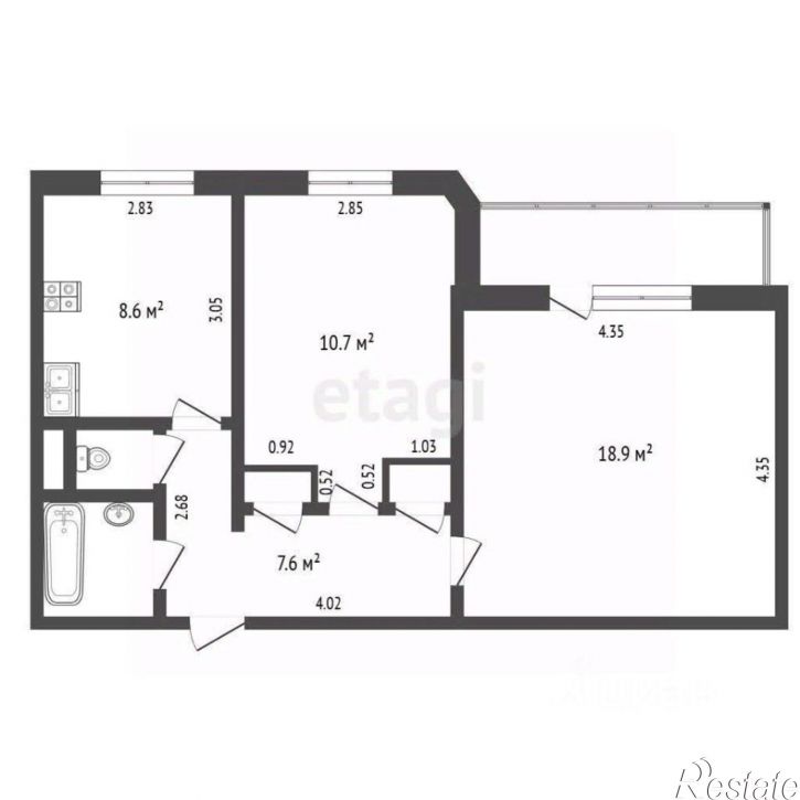 2-комн квартира Полянская улица, 37,  д. 37