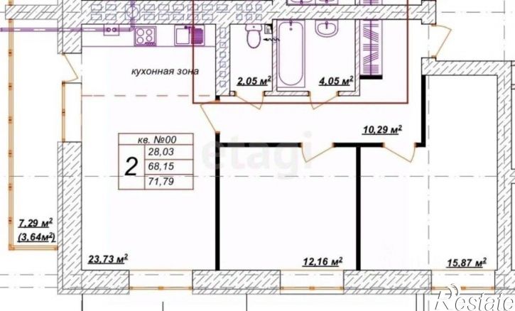 2-комн квартира улица Юрия Смирнова, 9,  д. 9
