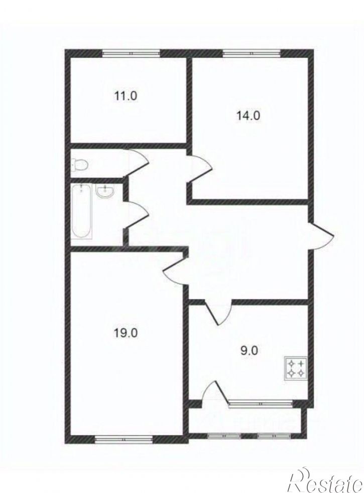 3-комн квартира ул Боровая, 35,  д. 35