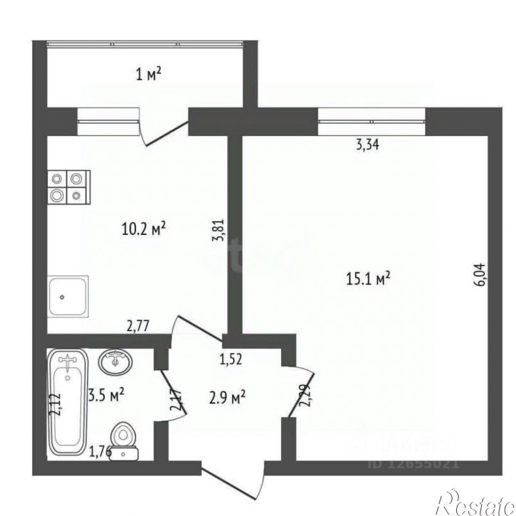 1-комн квартира улица Станислава Милевского, 5,  д. 5