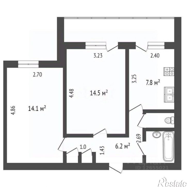 2-комн квартира ул Профсоюзная, 29,  д. 29