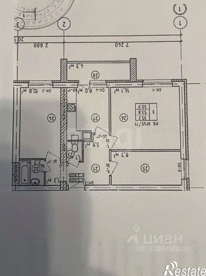 3-комн квартира мкр "Венеция", 46,  д. 46