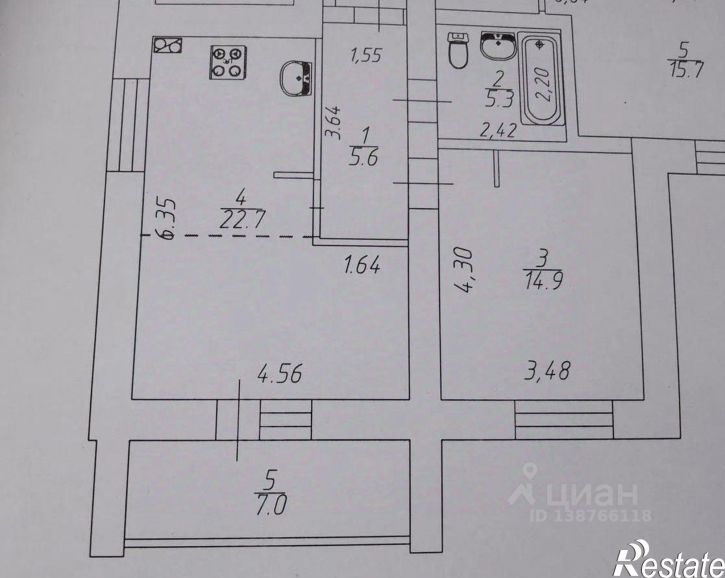 2-комн квартира ул Рабочая 5-я, 34,  д. 34
