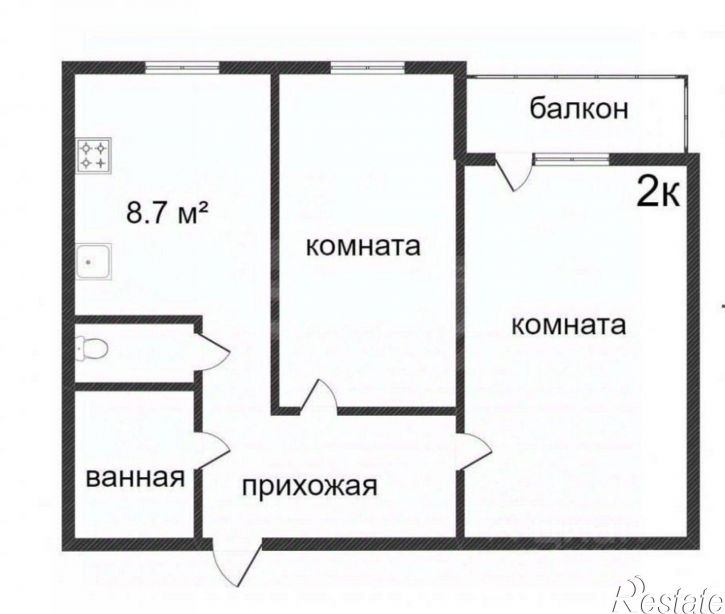 2-комн квартира поселок Новый, 4,  д. 4