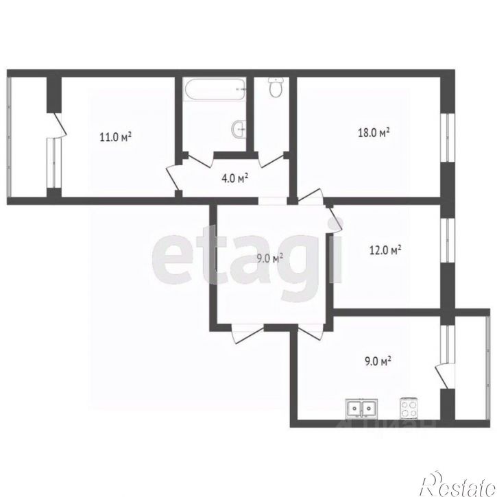 3-комн квартира ул Индустриальная, 30,  д. 30