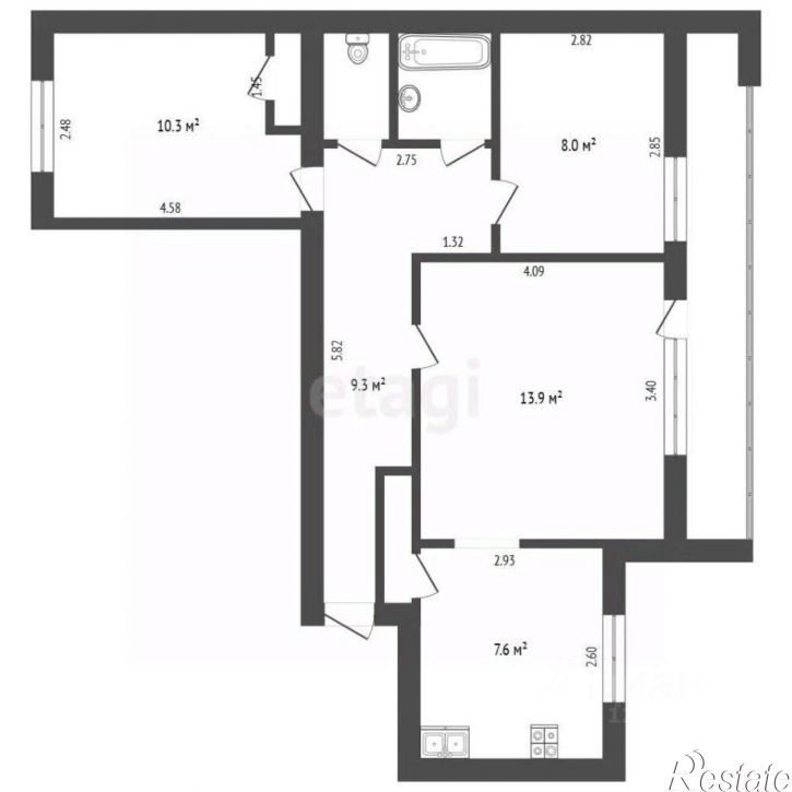 3-комн квартира ул Скворцова, 4а,  д. 4а