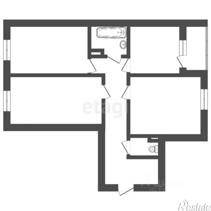 3-комн квартира Строительный пр-д, 13,  д. 13