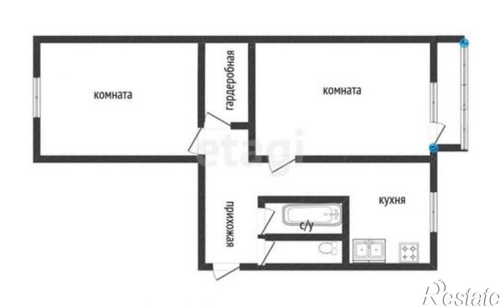 2-комн квартира ул Никитская, 62,  д. 62