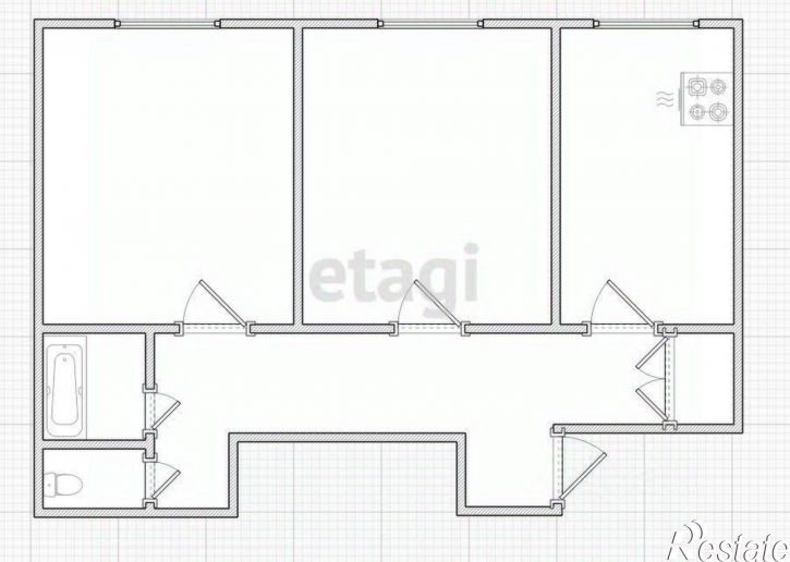 2-комн квартира мкр "Венеция", 43,  д. 43
