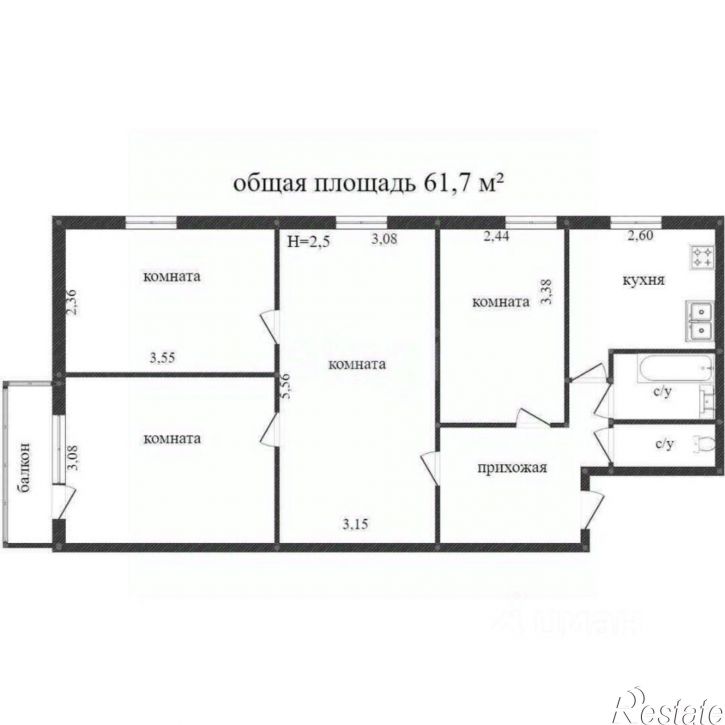 3-комн квартира ул Лагерная, 6,  д. 6