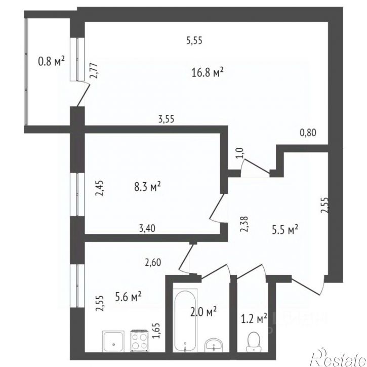 2-комн квартира ул Титова, 13,  д. 13