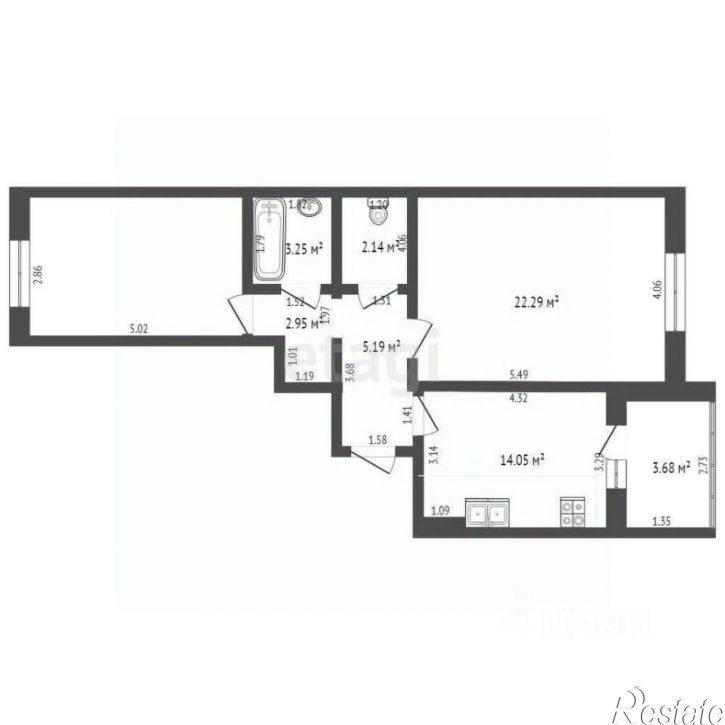 2-комн квартира улица Свердлова, 35 к1,  д. 35 к1