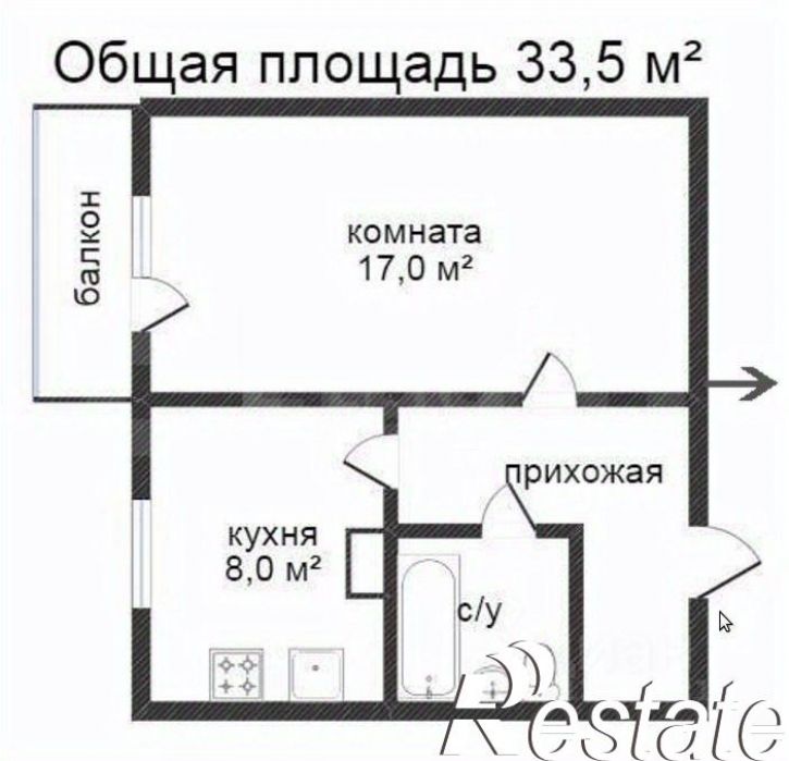 1-комн квартира Никитская улица, 68,  д. 68