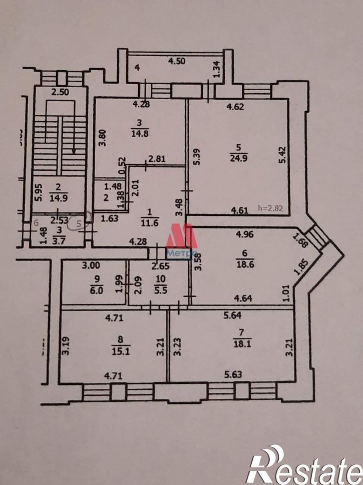 3-комн квартира Смоленская улица, д.6б