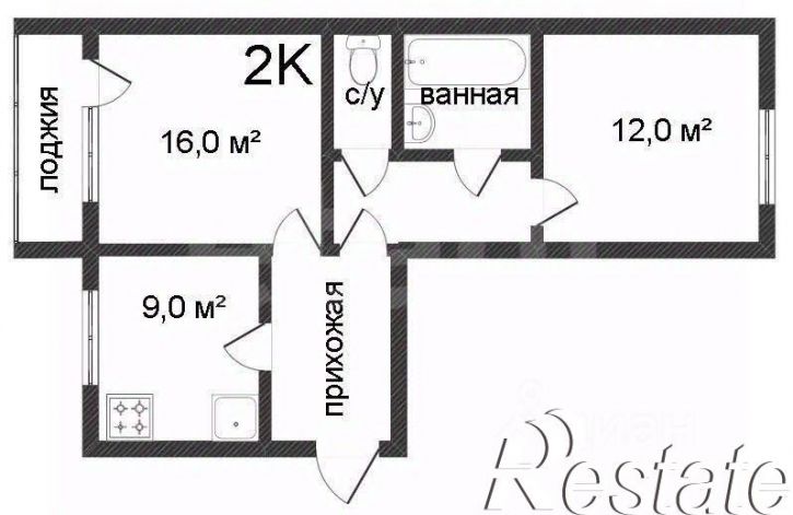 2-комн квартира улица Войкова, 29,  д. 29