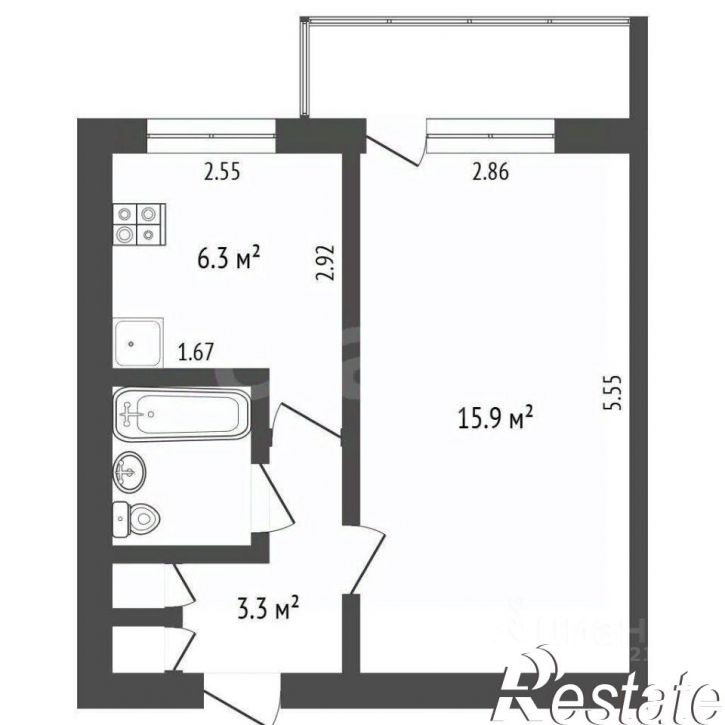 1-комн квартира Лесная улица, 27,  д. 27