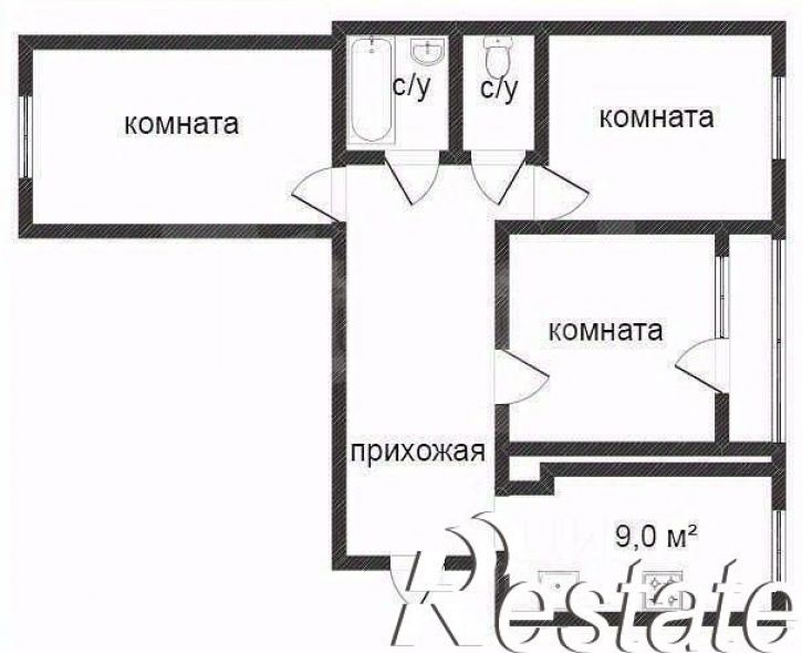 3-комн квартира ул Александра Григорова, 2,  д. 2