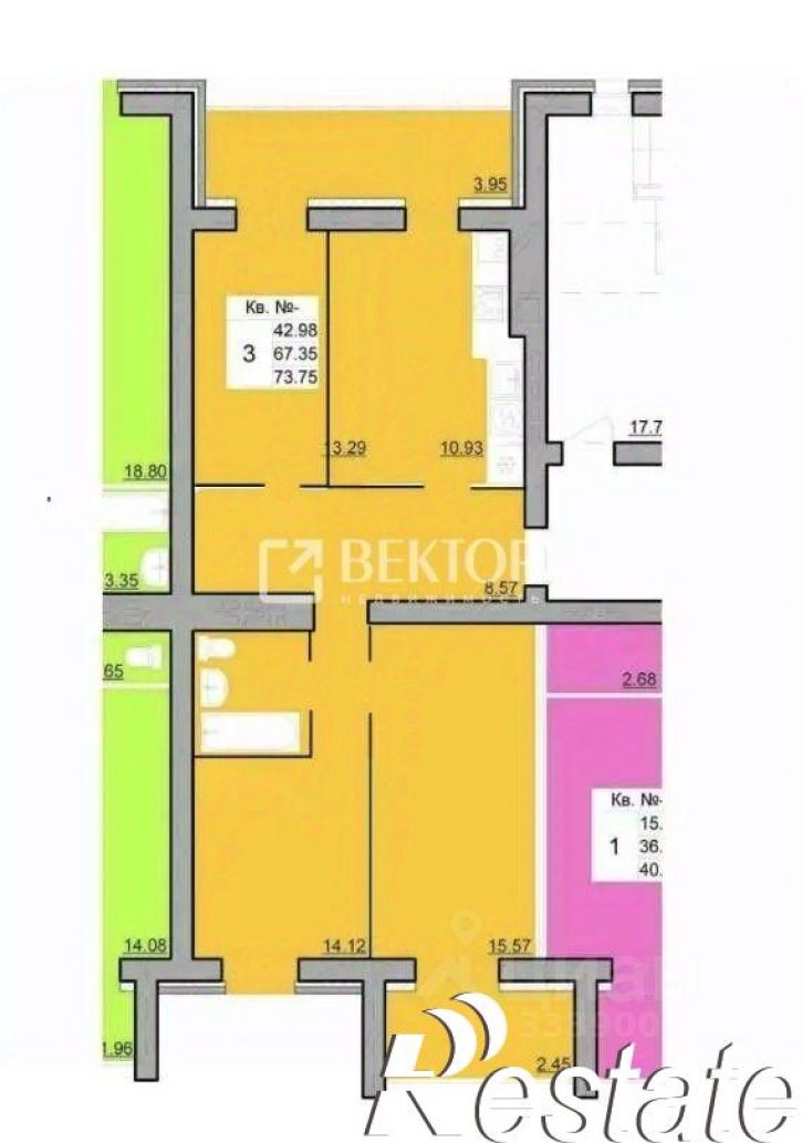 3-комн квартира улица Козуева, 80 к2,  д. 80 к2