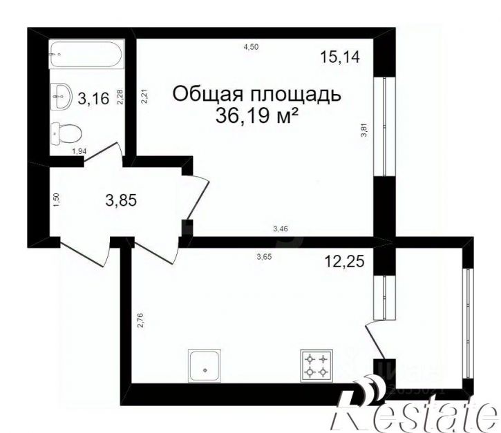 1-комн квартира Бульварная улица, 19,  д. 19