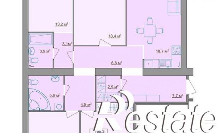 4-комн квартира в новом доме улица Суслова, 8,  д. 8
